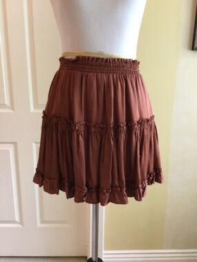 Shore Made in USA Tiered Ruffle Mini Skirt